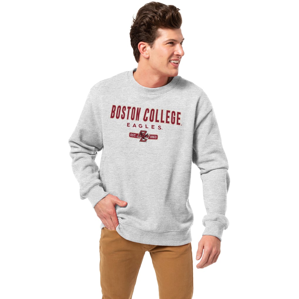  Boston College Eagles League Collegiate Wear Essentials 2.0 Pullover Sweatshirt - Heather Gray